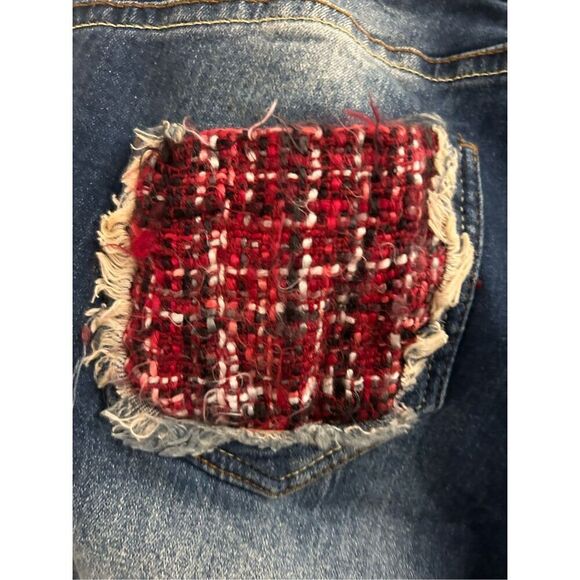 Desigual The Fun Slim Fit Jeans Yarn tweed accent size 26 Y2K low-rise - Picture 4 of 14